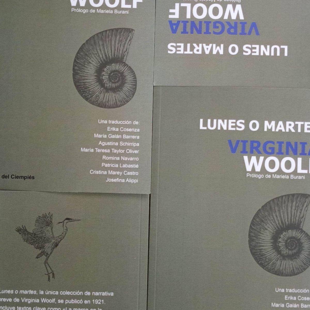 Varios ejemplares de "Lunes o martes", de Virginia Woolf, editado por Libros del Ciempiés para su colección «Clásicos accesibles».